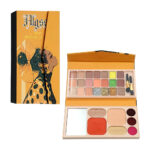 Estuche de maquillje tipo cartera con sombras, bush y mini brochas, surtido