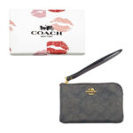 Bolsa cartera con estampado de monograma, placa dorada, asa, surtido / bh008