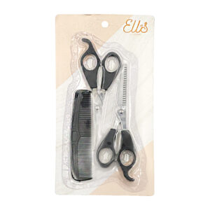 Kit de peluquería con tijera degrafiladora, tijera y peine / ells / 32170003