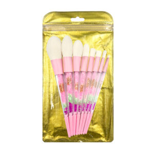 Paquete con 8 brochas de cerdas suaves y pedrería encapsulada para maquillaje / diamond-8pc