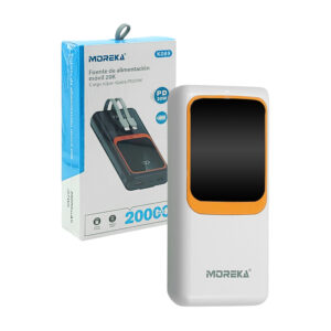 Power bank de 20000 mah, cable ip y tipo-c, 2 puertos usb y usb-c, color surtido
