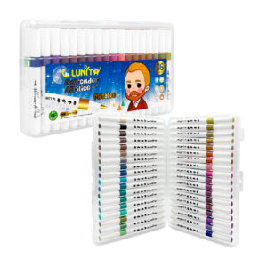 Estuche con 36 marcadores de acrílico punta pincel tono metálico / l255-36