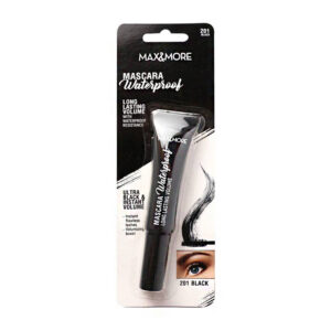 Mascara / rimel en color negro de larga duración para pestañas, 10ml / max&more / 201 black / 000361