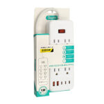 1pza Barra multicontacto / extensión buytiti rectangular con 8 tomacorrientes, 2 entradas usb y 3 tipo c, variedad de usos / 2000w / multi-36