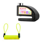 1pza Candado metálico semirredondo con alarma, par de llaves y cable para motocicletas, variedad de usos / buytiti / sj-12220 / alarm disc lock